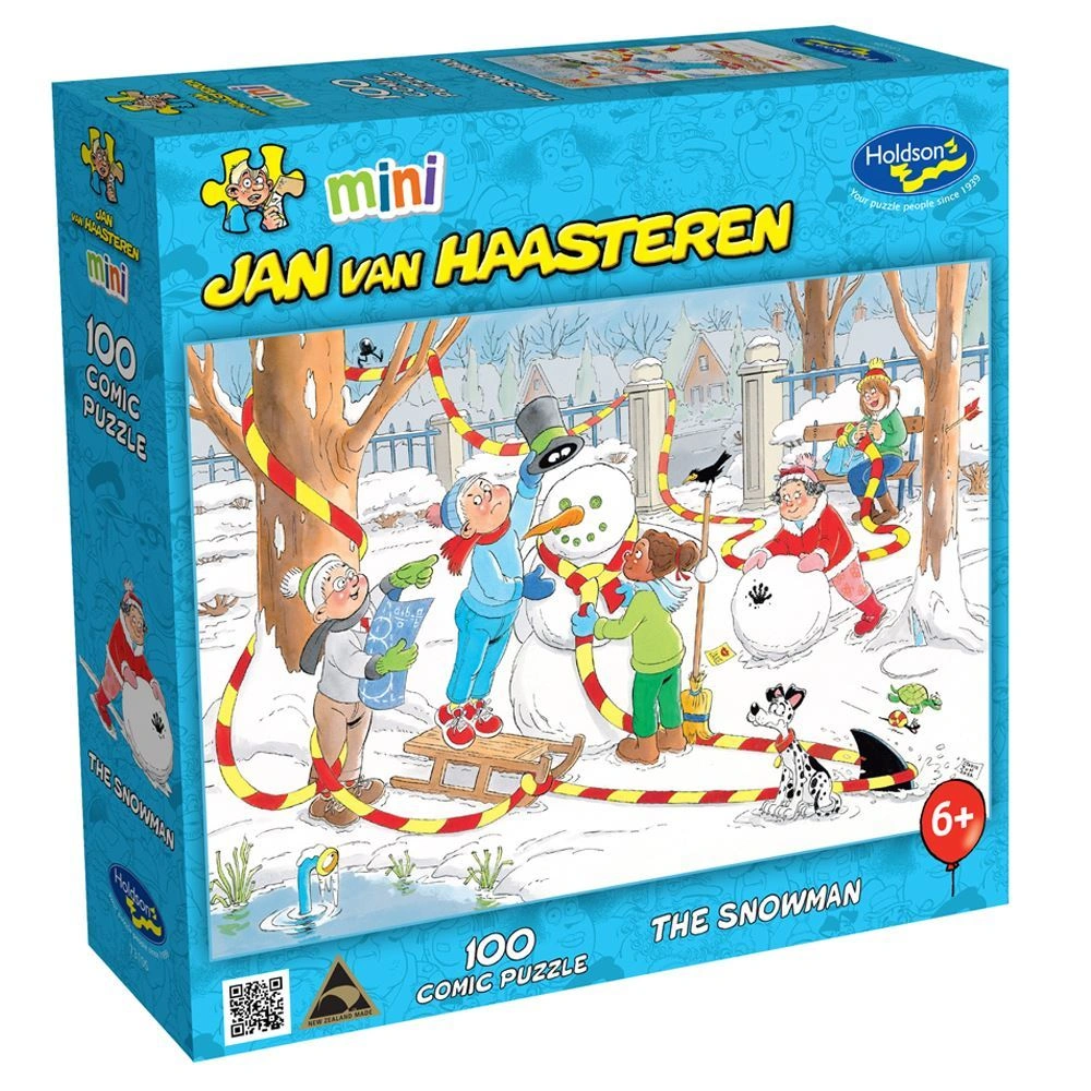 Charming Snowman Puzzle: 100 Pieces of Jan van Haasteren’s Winter Wonderland!